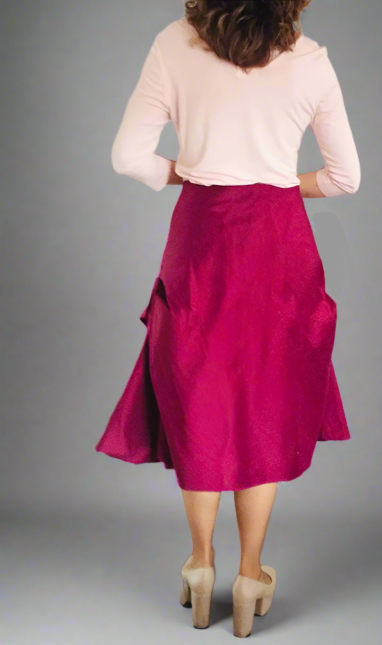 Flamenco-Flare skirt Knee Length skirt,Extravagant Silk Short skirt.Perfect party,wedding guest skirt.