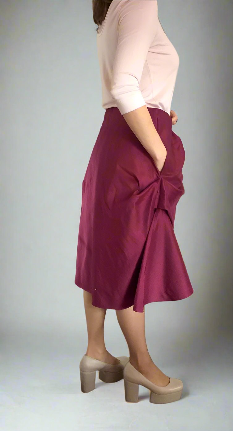 Flamenco-Flare skirt Knee Length skirt,Extravagant Silk Short skirt.Perfect party,wedding guest skirt.